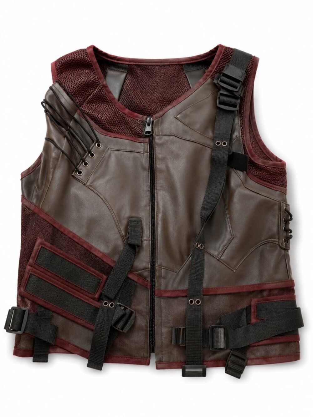 KAMBOZ Costume Tactical Vest Faux Leather Olive Size XL